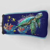 Meeresschildkröte im Unterwasser-Aquarell-Stil Golf Headcover (Vorderseite)
