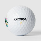 Meeresschildkröte im Unterwasser-Aquarell-Stil Golfball (Logo)