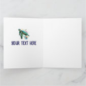 Meeresschildkröte im Unterwasser-Aquarell-Stil Karte (Innenseite)