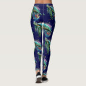 Meeresschildkröte im Unterwasser-Aquarell-Stil Leggings (Rückseite)