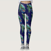 Meeresschildkröte im Unterwasser-Aquarell-Stil Leggings (Vorderseite)