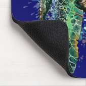 Meeresschildkröte im Unterwasser-Aquarell-Stil Mousepad (Ecke)