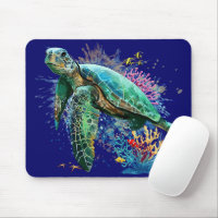 Meeresschildkröte im Unterwasser-Aquarell-Stil