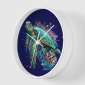 Meeresschildkröte im Unterwasser-Aquarell-Stil Uhr (Winkel)