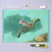 Meeresschildkröte in Blasen Umhüllungspapierblätte Seidenpapier (Handwerk)