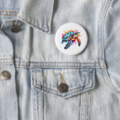 Meeresschildkröte in farbenfroher Wasserfarbe Button (Beispiel)