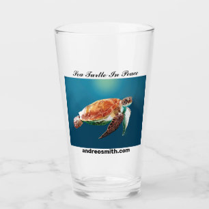 Meeresschildkröte in Frieden - Trinkglas Glas