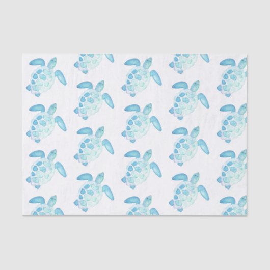 Meeresschildkröte in Pastelltönen Seidenpapier (Vorderseite)