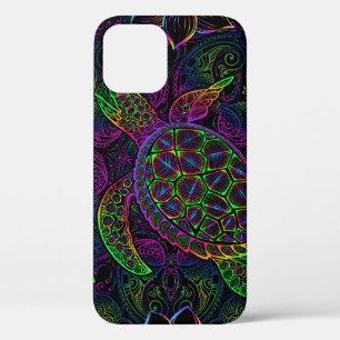 Meeresschildkröte in psychedelischen Multicolorfar Case-Mate iPhone Hülle