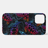 Meeresschildkröte in psychedelischen Multicolorfar Case-Mate iPhone Hülle (Rückseite (Horizontal))