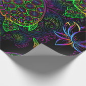 Meeresschildkröte in psychedelischen Multicolorfar Geschenkpapier (Ecke)
