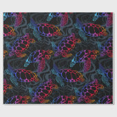 Meeresschildkröte in psychedelischen Multicolorfar Geschenkpapier (Flach)