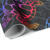 Meeresschildkröte in psychedelischen Multicolorfar Geschenkpapier (Rolleneckpunkt)