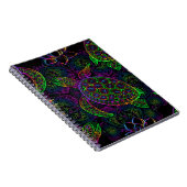Meeresschildkröte in psychedelischen Multicolorfar Notizblock (Rechte Seite)