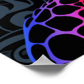 Meeresschildkröte in psychedelischen Multicolorfar Poster (Ecke)