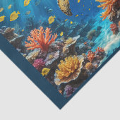 Meeresschildkröte in Riff und Korallen Seidenpapier (Ausschnitt)