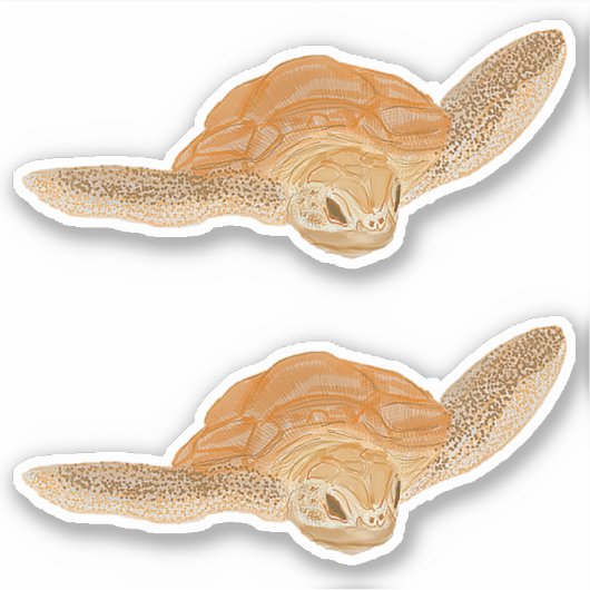 Meeresschildkröte in Wasser - transparent. Aufkleber (Vorderseite)