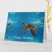 Meeresschildkröte Karte (Gelbe Blume)