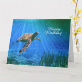 Meeresschildkröte Karte (Gelbe Blume)