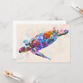 Meeresschildkröte Karte (Vorderseite/Rückseite Beispiel)