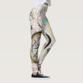 Meeresschildkröte Karte Beige Leggings (Rechts)