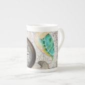 Meeresschildkröte-Karten-Beige Porzellantasse (Vorderseite Rechts)