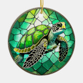 Meeresschildkröte-Keramik Dekorieren Gestaltetes G Keramik Ornament (Vorne)