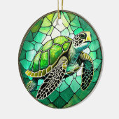 Meeresschildkröte-Keramik Dekorieren Gestaltetes G Keramik Ornament (Links)