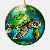 Meeresschildkröte-Keramik Dekorieren Gestaltetes G Keramik Ornament (Vorne)