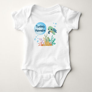 Meeresschildkröte Kleines Schlüpfling Turtley Nied Baby Strampler