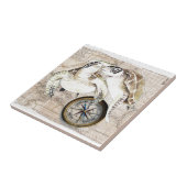 Meeresschildkröte-Kompass-Karte Fliese (Seite)