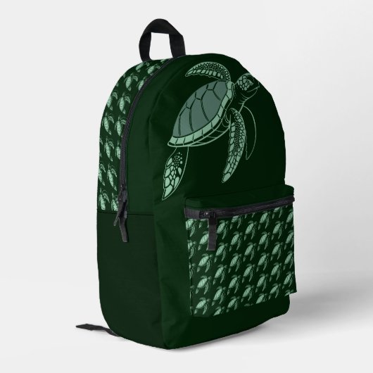 Meeresschildkröte Kunst Design Rucksack (Rückseitige Ecke links)