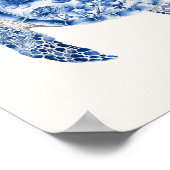 Meeresschildkröte - Küstenblau auf Beige Poster (Ecke)