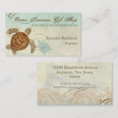 Meeresschildkröte-Küstenstrand - Visitenkarten Visitenkarte (Vorne/Hinten)