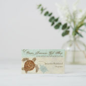 Meeresschildkröte-Küstenstrand - Visitenkarten Visitenkarte (Stehend Vorderseite)