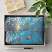 Meeresschildkröte Lebhaft farbige Decoupage Seidenpapier (Geschenk)