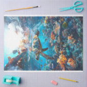 Meeresschildkröte Lebhaft gefärbt #2 Decoupage Seidenpapier (Basteln)