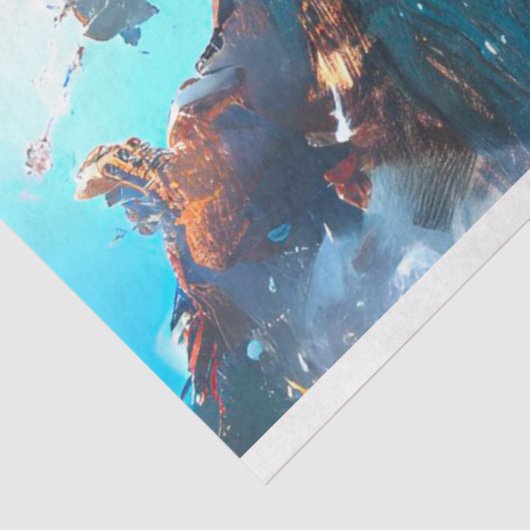 Meeresschildkröte Lebhaft gefärbt #2 Decoupage Seidenpapier (Ausschnitt)