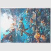 Meeresschildkröte Lebhaft gefärbt #2 Decoupage Seidenpapier (Vorderseite)