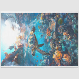 Meeresschildkröte Lebhaft gefärbt #2 Decoupage Seidenpapier