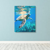 Meeresschildkröte Leinwanddruck (Insitu (Holzboden))