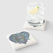 Meeresschildkröte-Liebe Steinuntersetzer (Seitenansicht)