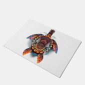 Meeresschildkröte Mandala Sea Ocean Tierwerk Boho Fußmatte (Schrägansicht)