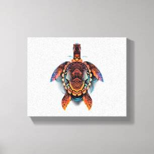 Meeresschildkröte Mandala Sea Ocean Tierwerk Boho Leinwanddruck