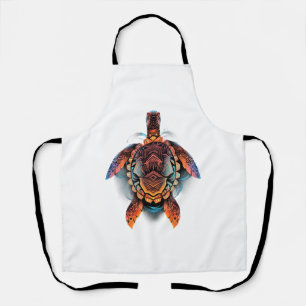 Meeresschildkröte Mandala Sea Ocean Tierwerk Boho Schürze