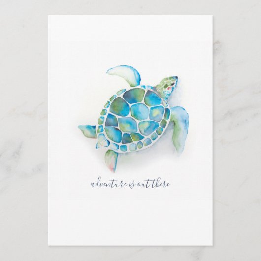 Meeresschildkröte Menükarte (Vorderseite)