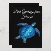 Meeresschildkröte mit personalisiertem Text Feiertagskarte (Vorne/Hinten)