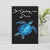 Meeresschildkröte mit personalisiertem Text Feiertagskarte (Stehend Vorderseite)