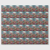 Meeresschildkröte mit Weihnachtsmannmütze Geschenkpapier (Flach)