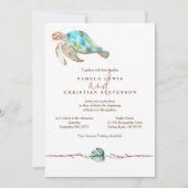 Meeresschildkröte & Monstera Leaf Hochzeit Einladung (Vorderseite)